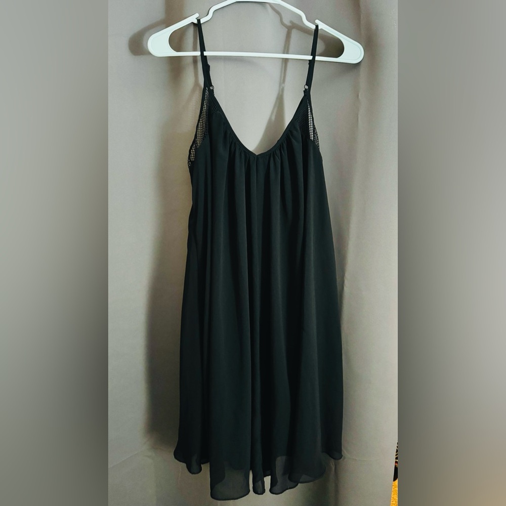 EXPRESS Black Mesh Detail Top